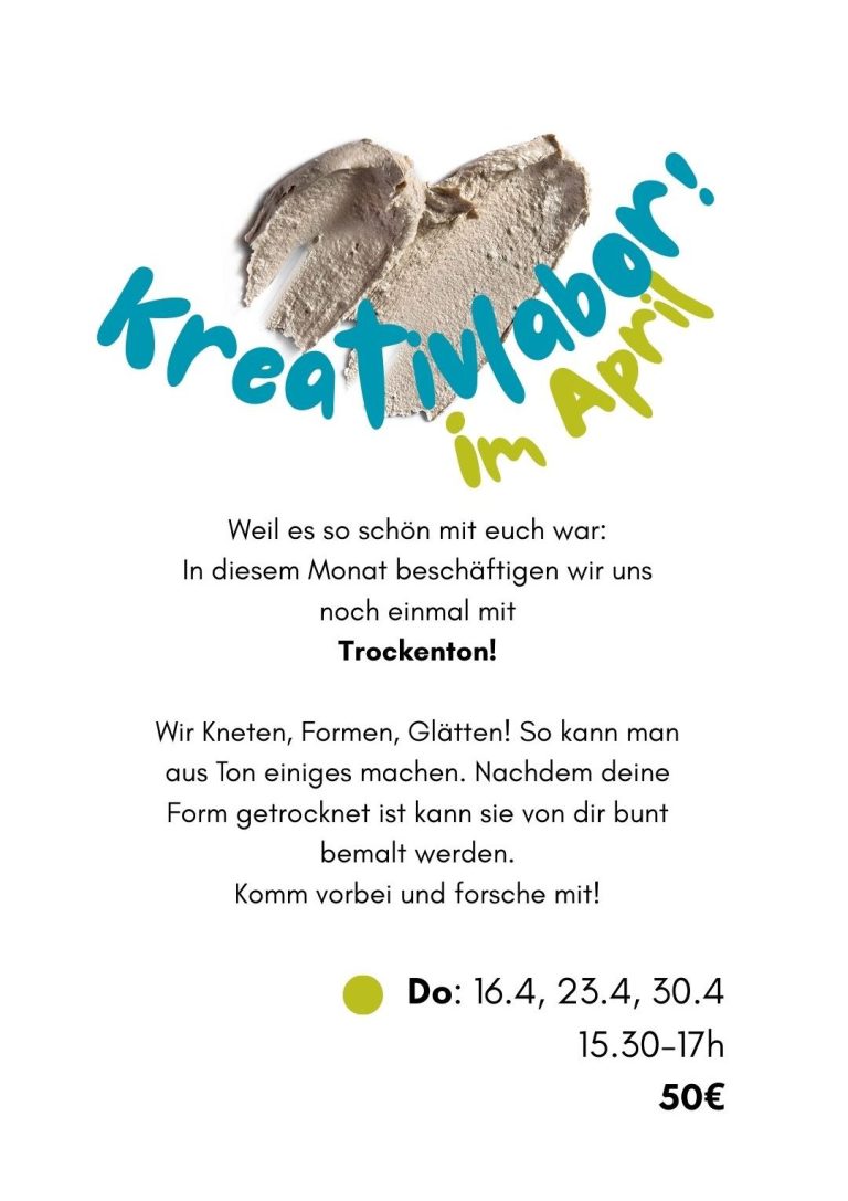 Kinderkunst, prozessorientiert, Kunstpädagogik Kreativlabor-Ankündigung für Januar mit Terminen und Materialhinweisen. Papier, Pappmachée, Recycling, Kinderkunst, prozessorientiert, Kunst